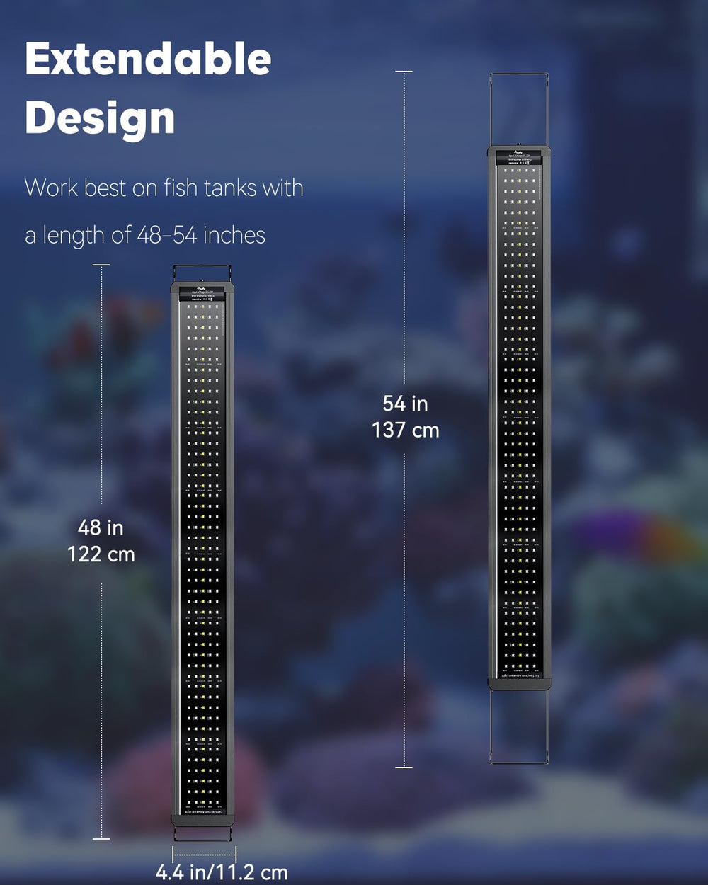 Pawfly 48-54 inch tank setup for balanced reef lighting