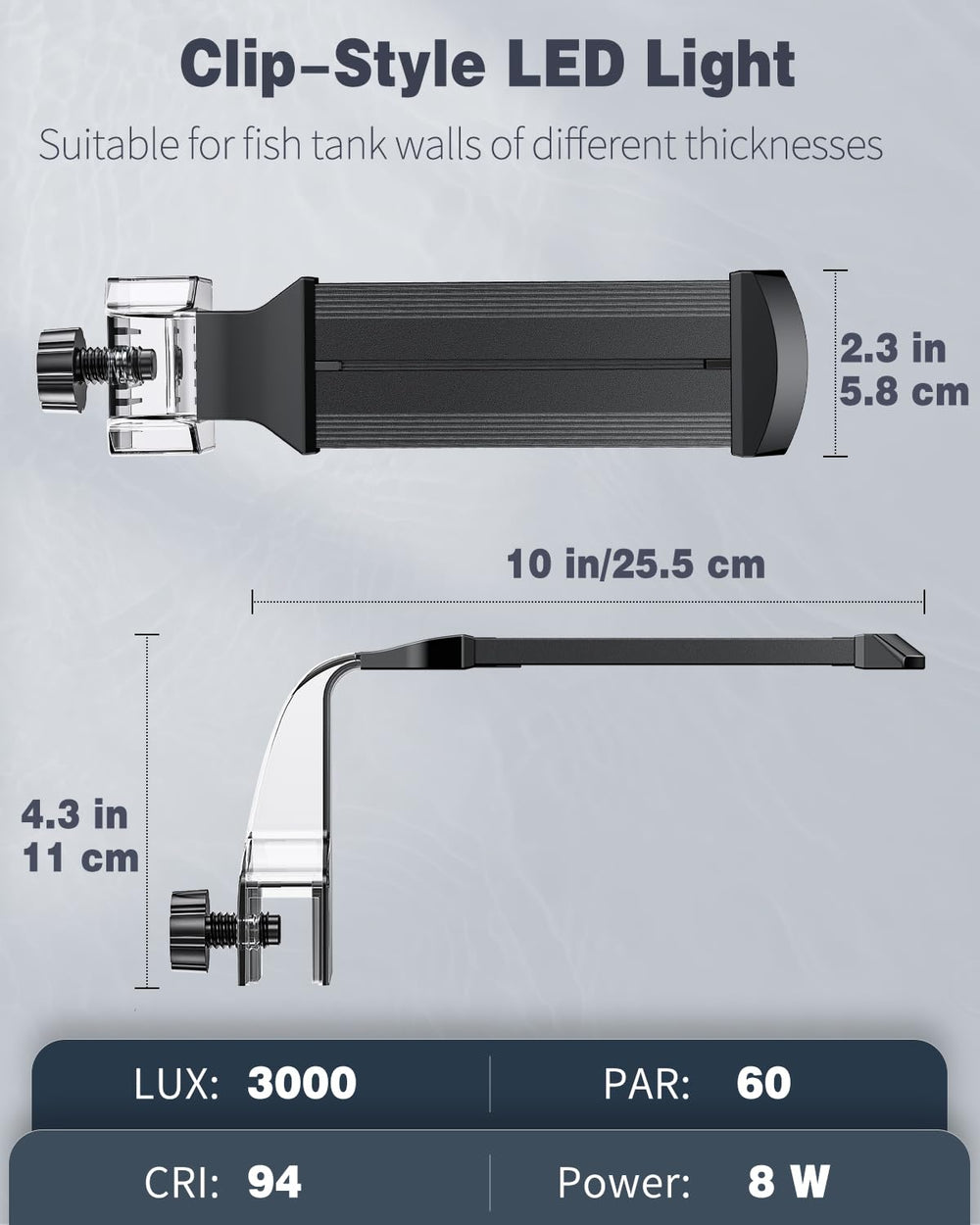 Pawfly 8W lit tank ambience showcases inviting underwater ambience