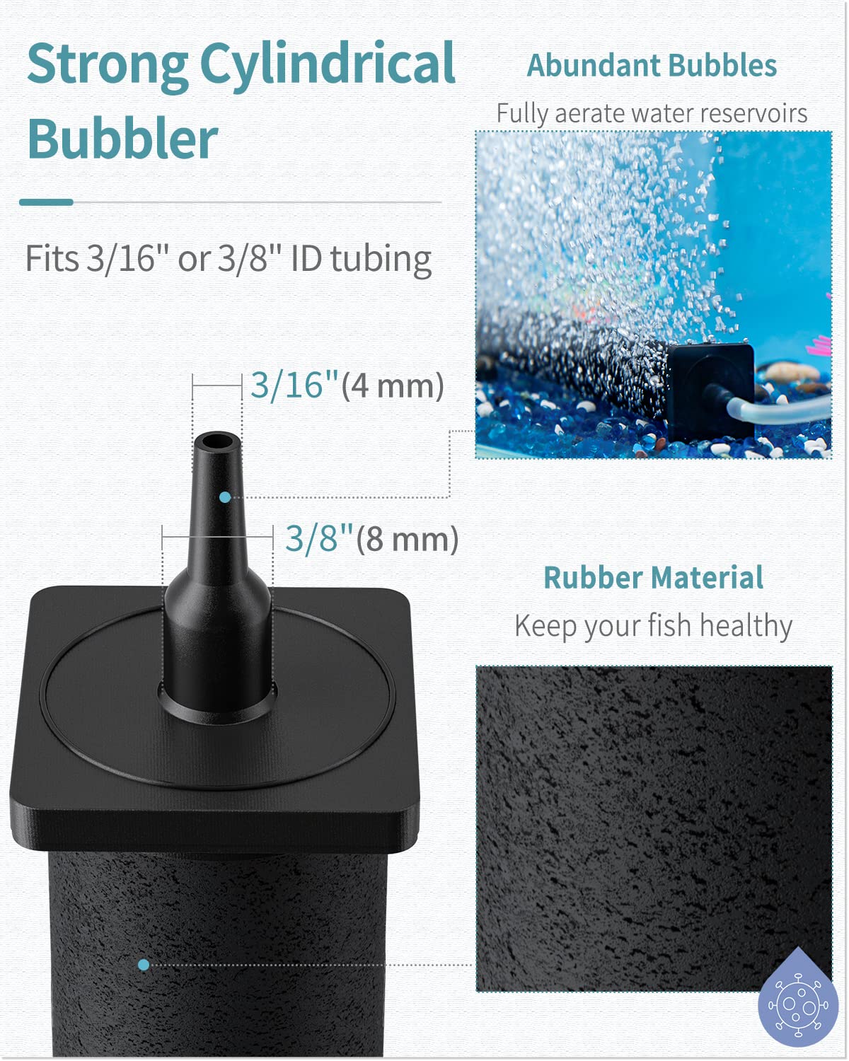 Pawfly diffuser shows end caps and weight for stable underwater placement.