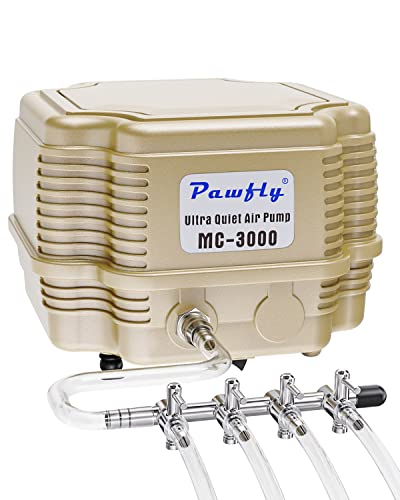 Pawfly aquarium air pump 254GPH front view for steady oxygenation