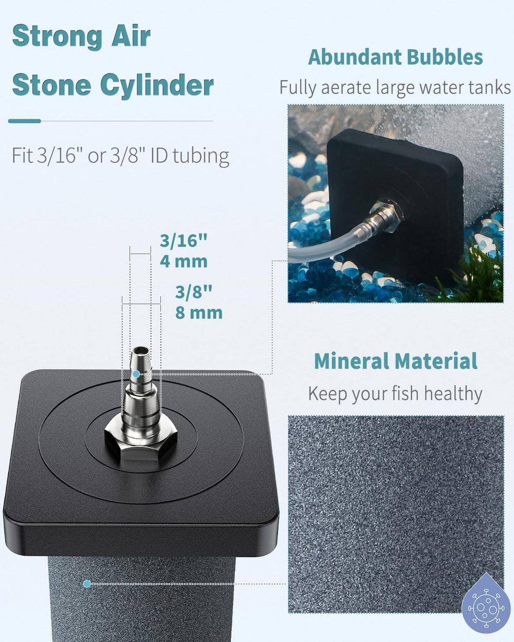 Pawfly air stone end holders secure placement in deep tanks