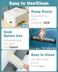 Pawfly air stone steady jetting provides consistent oxygen
