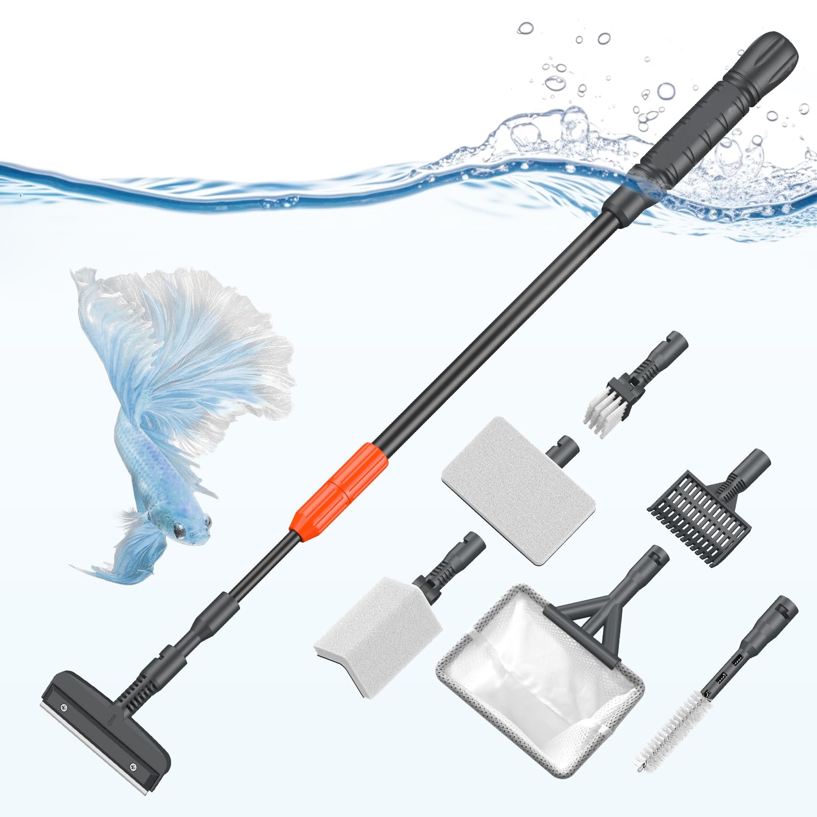 Pawfly algae scraper in action for glass cleaning and clarity