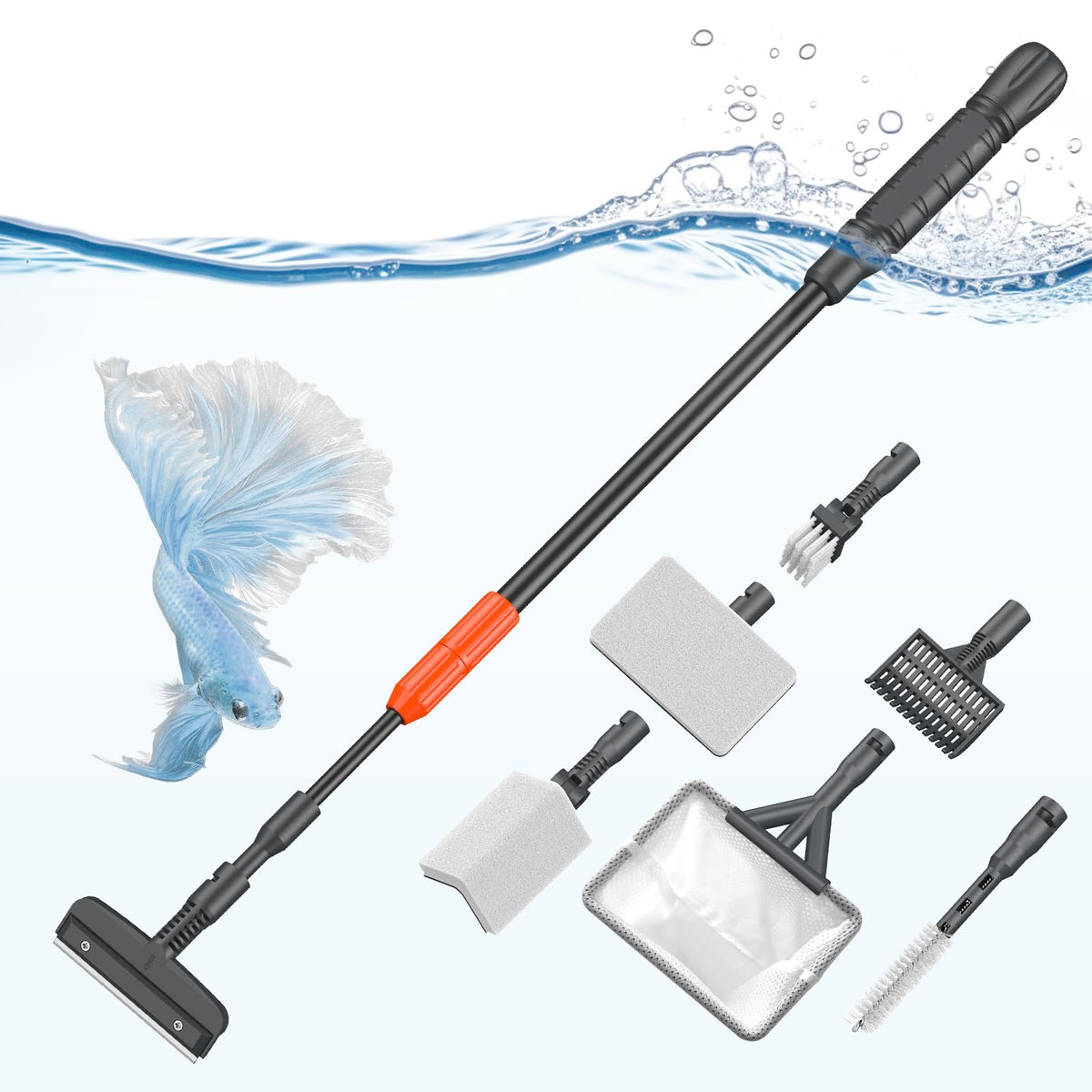 Pawfly algae scraper in action for glass cleaning and clarity