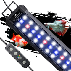 Pawfly aquarium light extendable bracket showing adjustable fit for 24 30 inch tanks