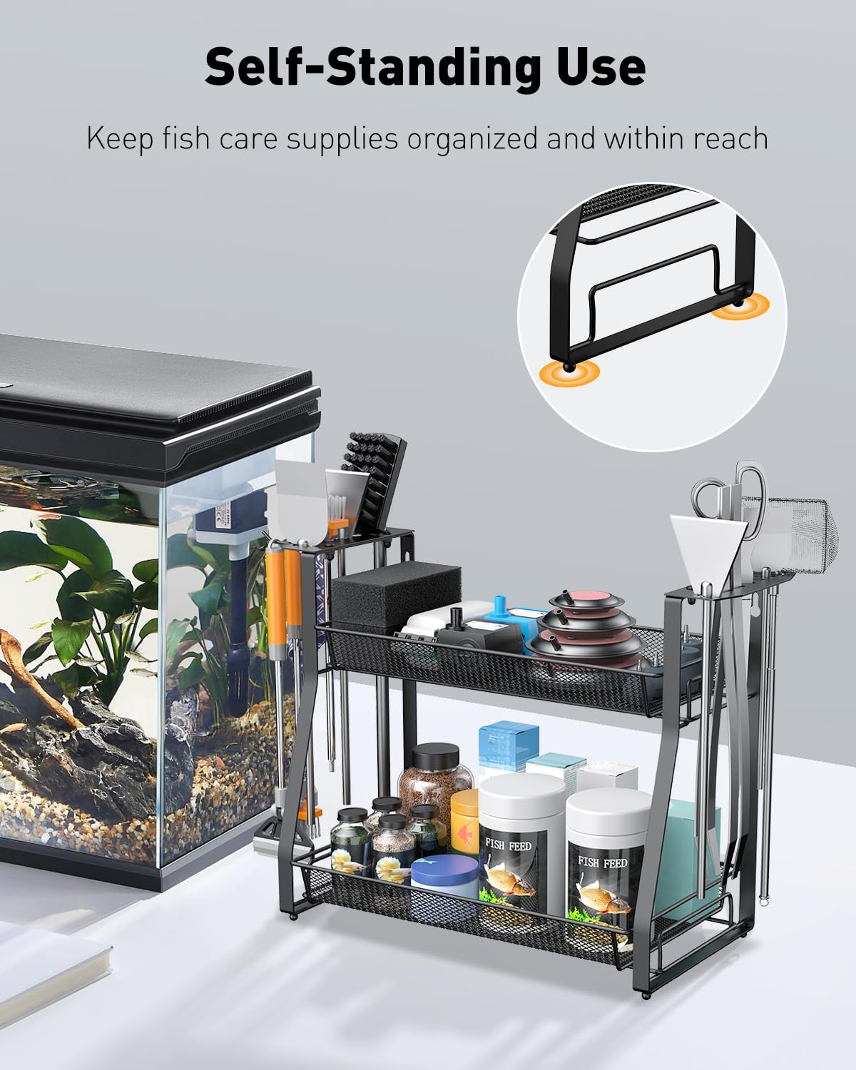 Pawfly two-tier design keeps instruments organized for terrariums and planted tanks.