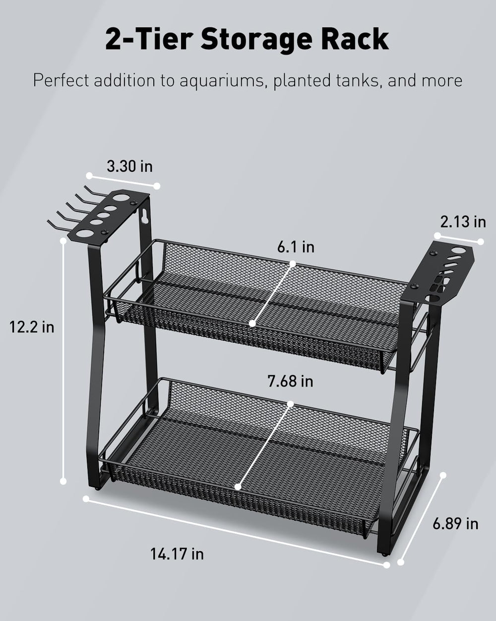 Pawfly tool organizer side panel with hooks demonstrates easy-access placement for tweezers and nets.