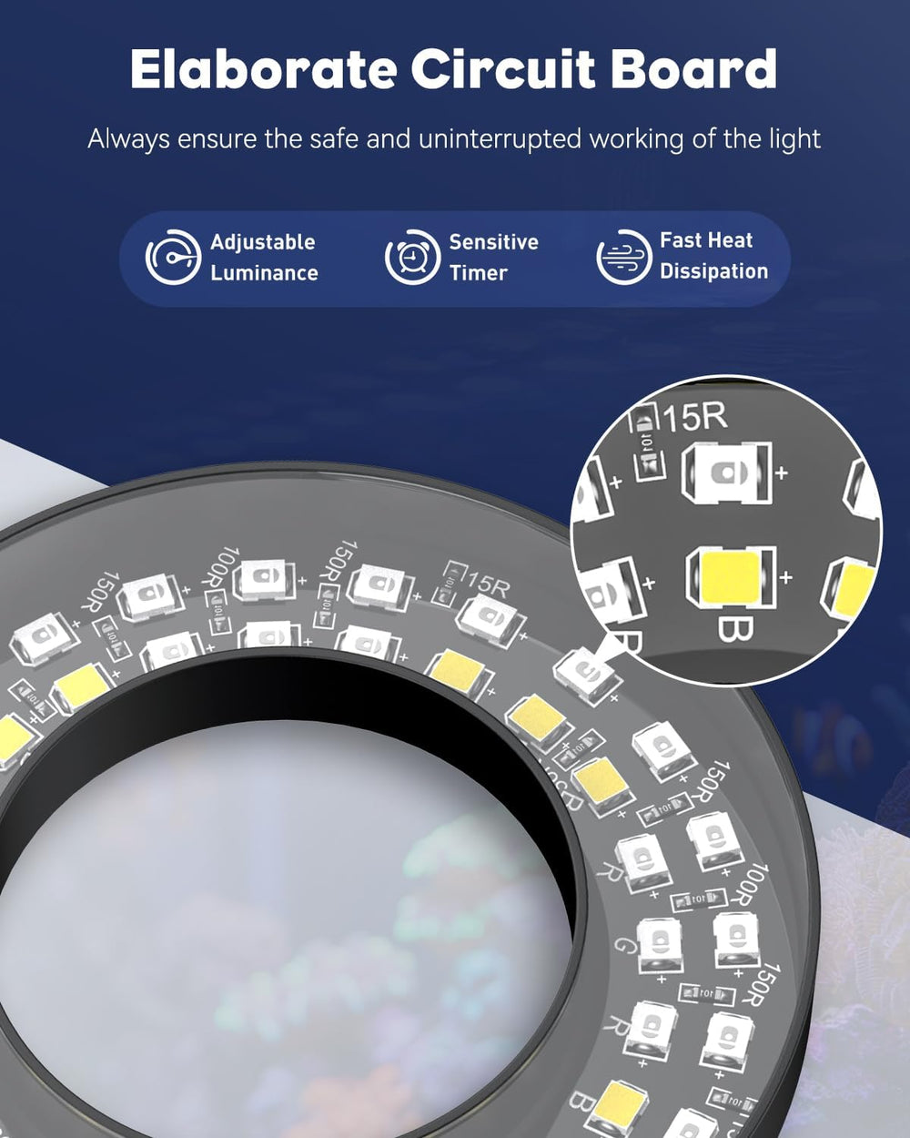 Pawfly auto-timer reef light maintains consistent lighting cycles.