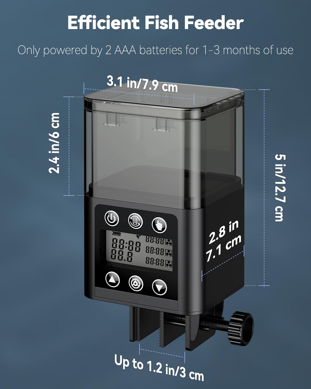 Pawfly battery-powered feeder shown with two AAA batteries