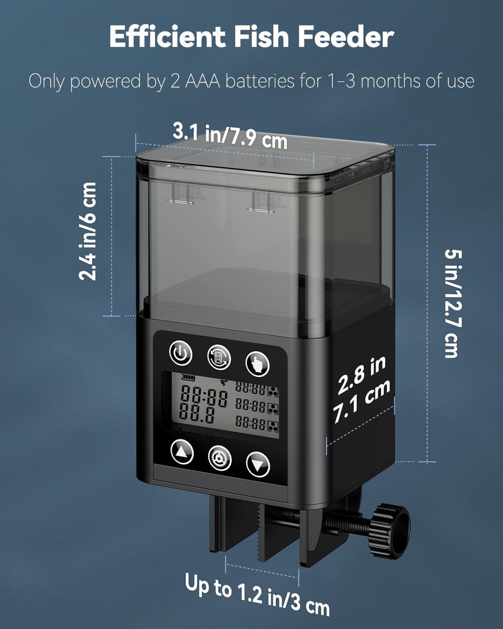 Pawfly battery-powered feeder shown with two AAA batteries