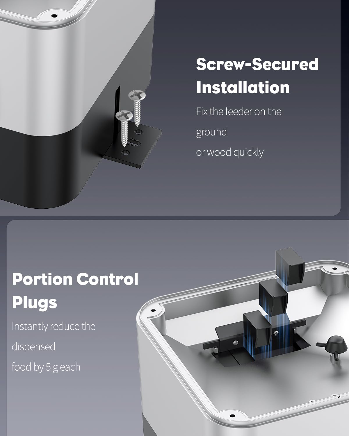 Pawfly battery-powered operation highlights long-running feeder performance.