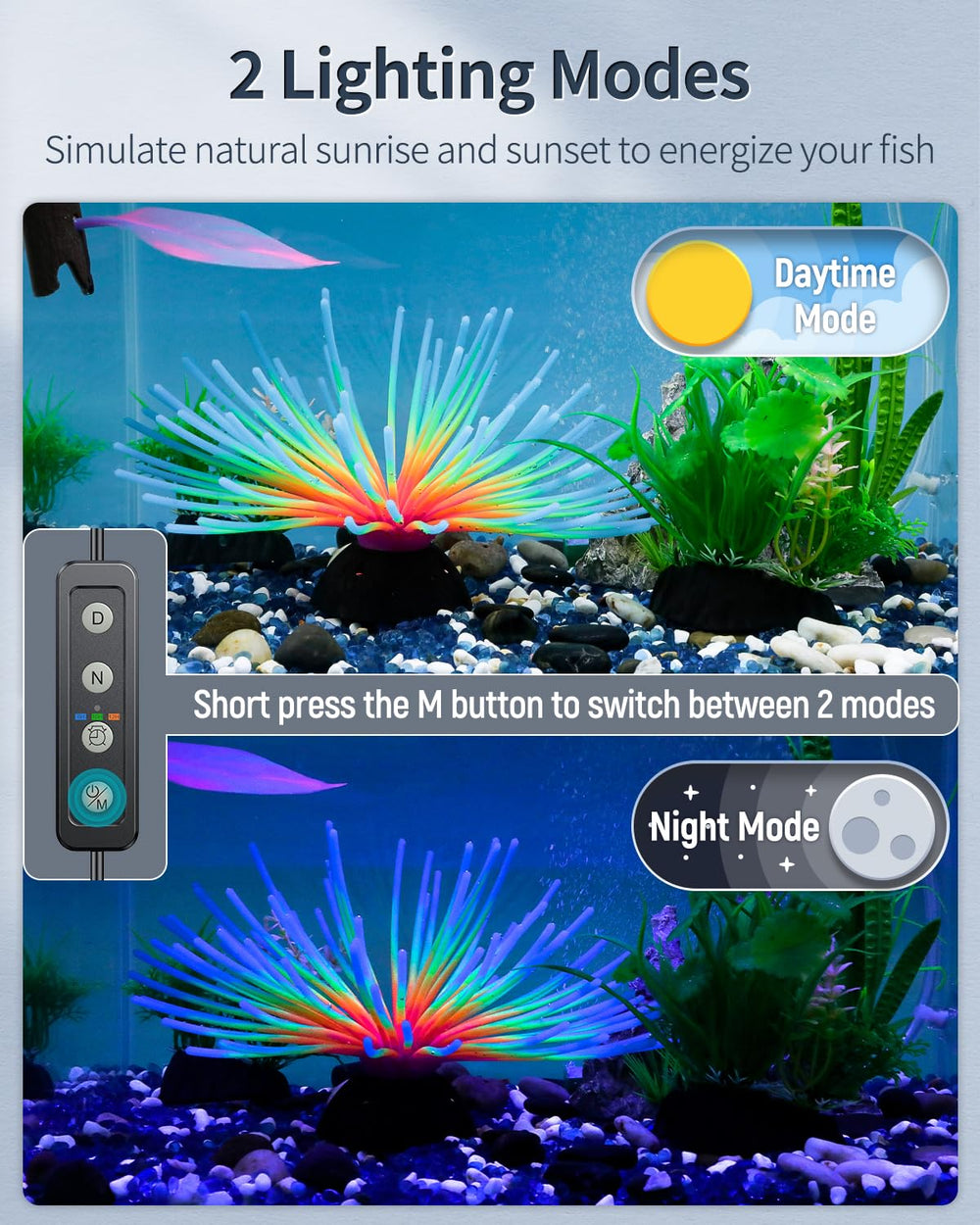 Pawfly brightness control lets you tailor white and red intensity for mood lighting.