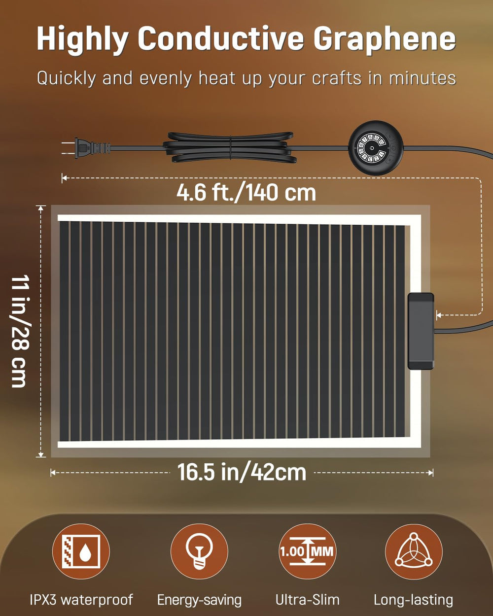 Pawfly resin mat with IPX3 surface is easy to clean after use.