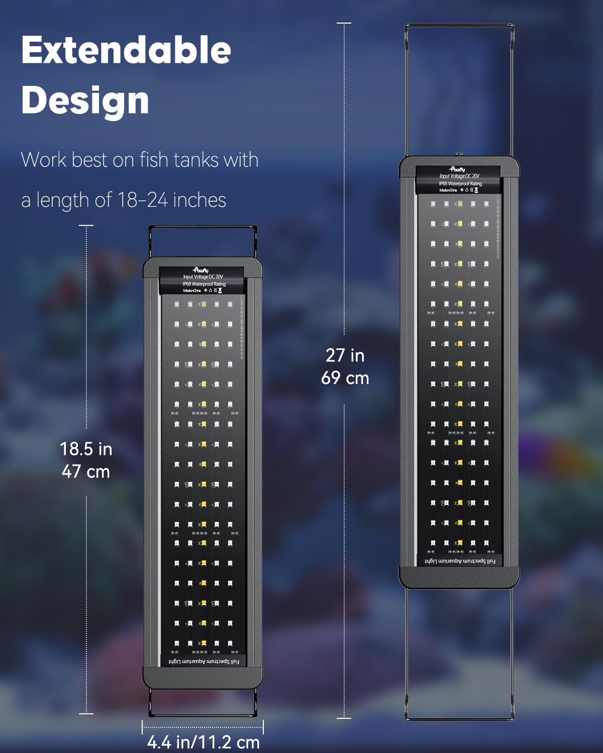 Pawfly saltwater light 18-24 inch tank fit delivers reliable reef illumination.