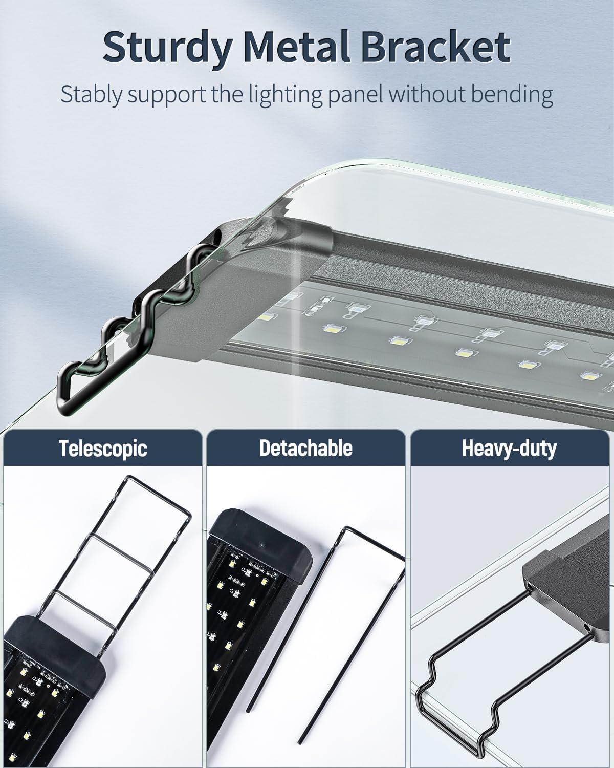 Pawfly terrarium light with brightness controls panel and labeled buttons