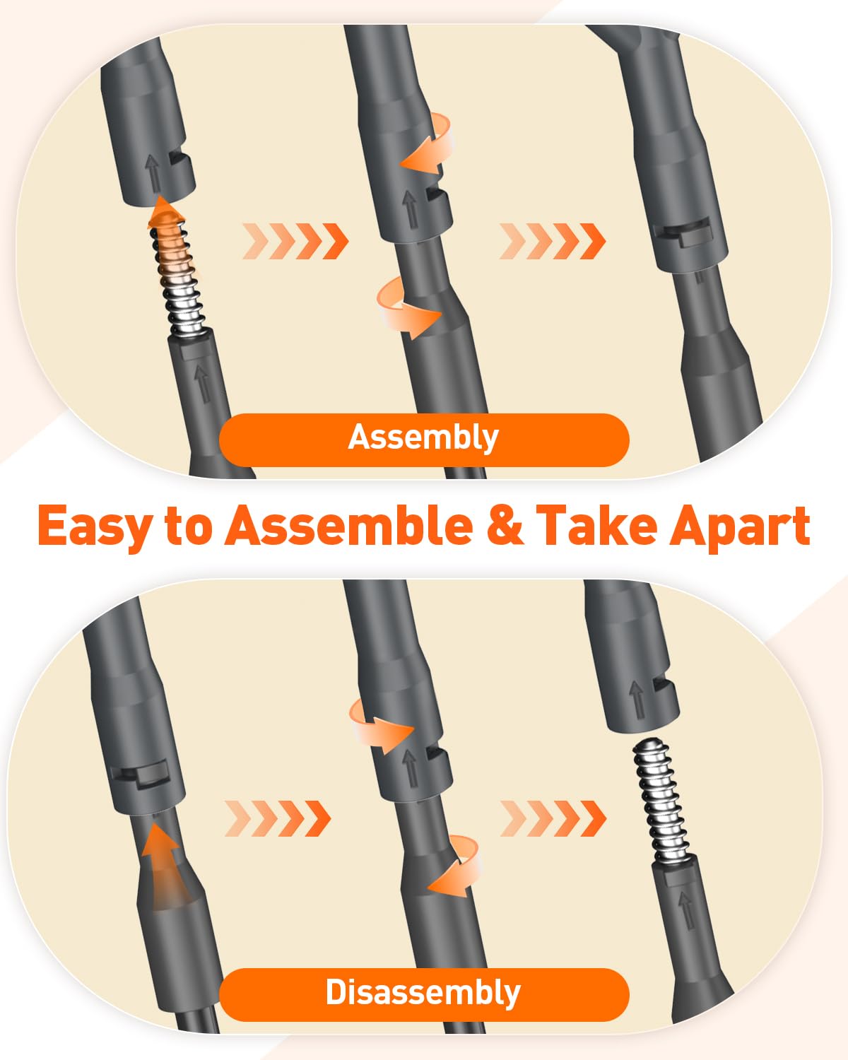 Pawfly tube brush inside tank reaching tight tubes for debris removal