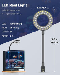 Pawfly USB aquarium light with gooseneck enables precise positioning.