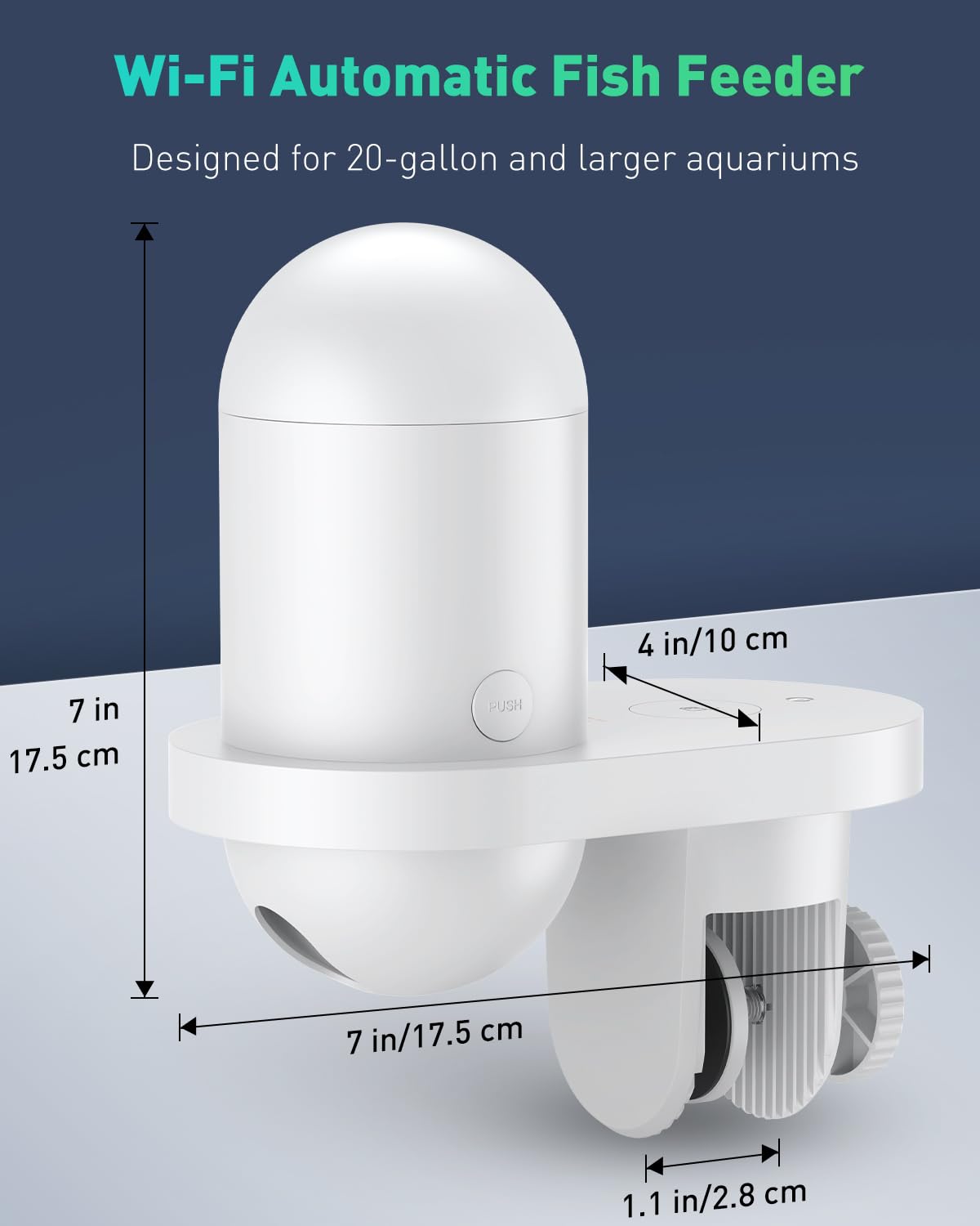 Pawfly feeder with tank lid attachment shows flexible installation options