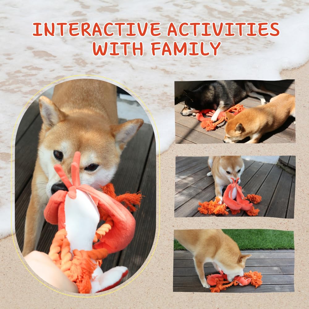 Pawfoo Lab Lobster Dog Toy washable with the included laundry bag for quick refresh