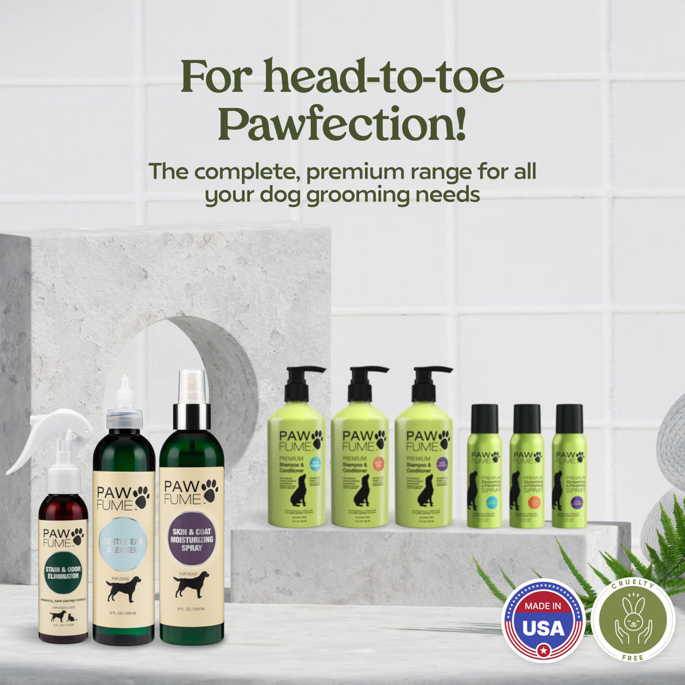 Pawfume odor-control action captured as ears feel refreshed after use