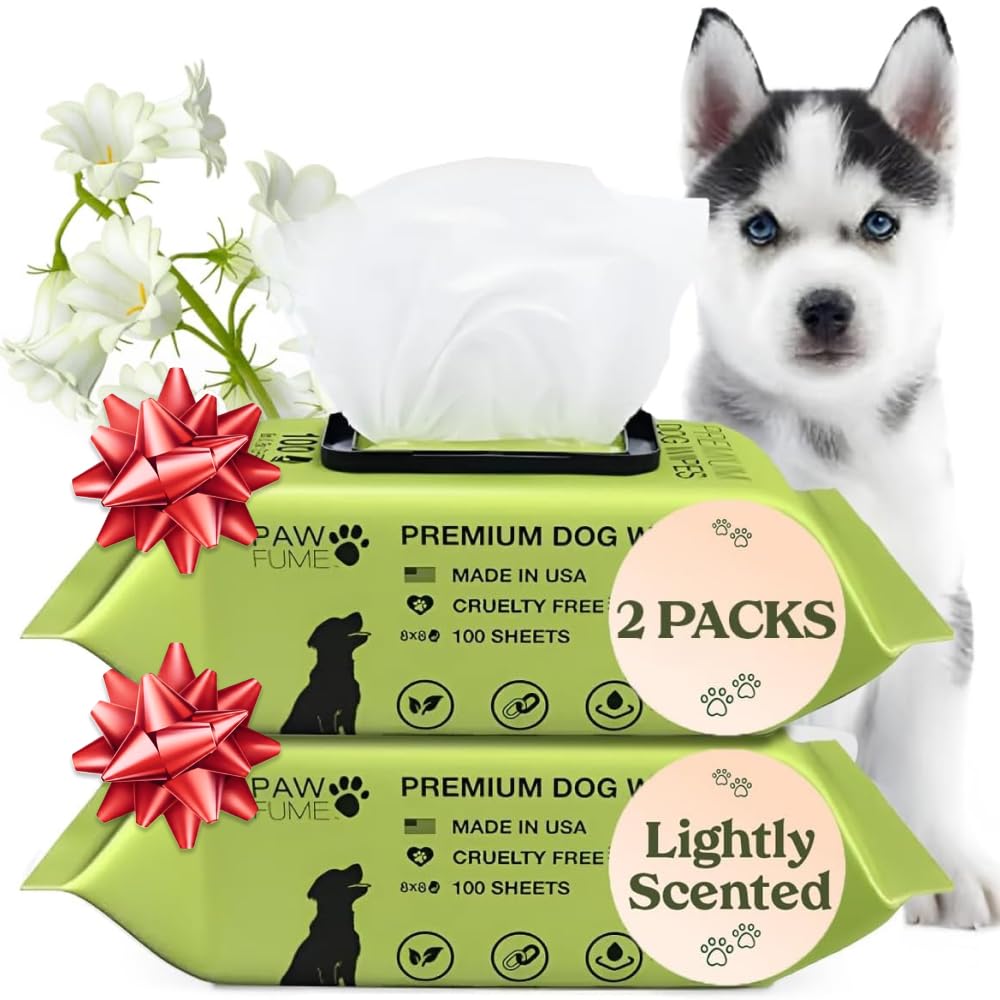 Pawfume Dog Wipes 2x100 Front view for easy grooming