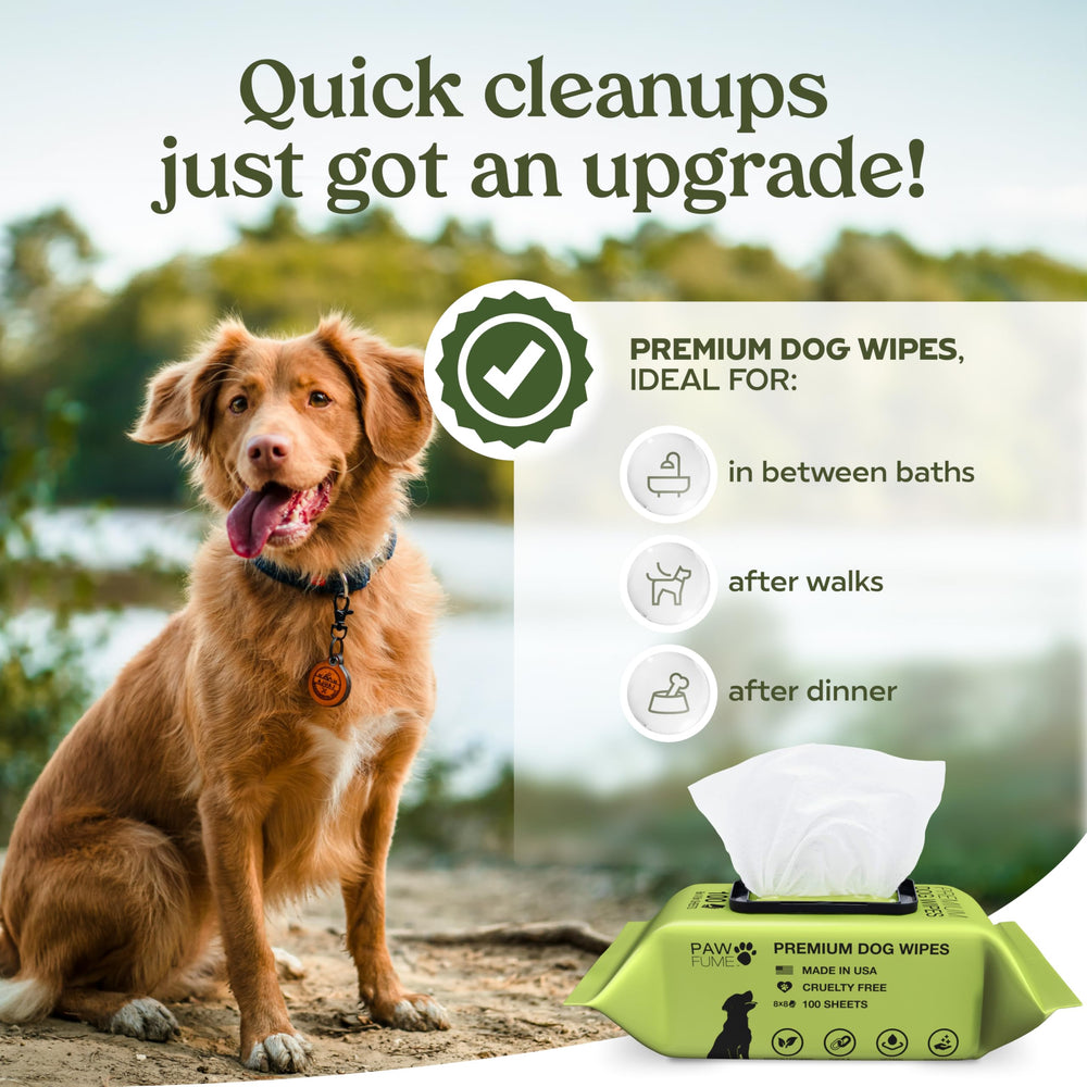 Pawfume hypoallergenic wipes closeup showing gentle formula for sensitive skin