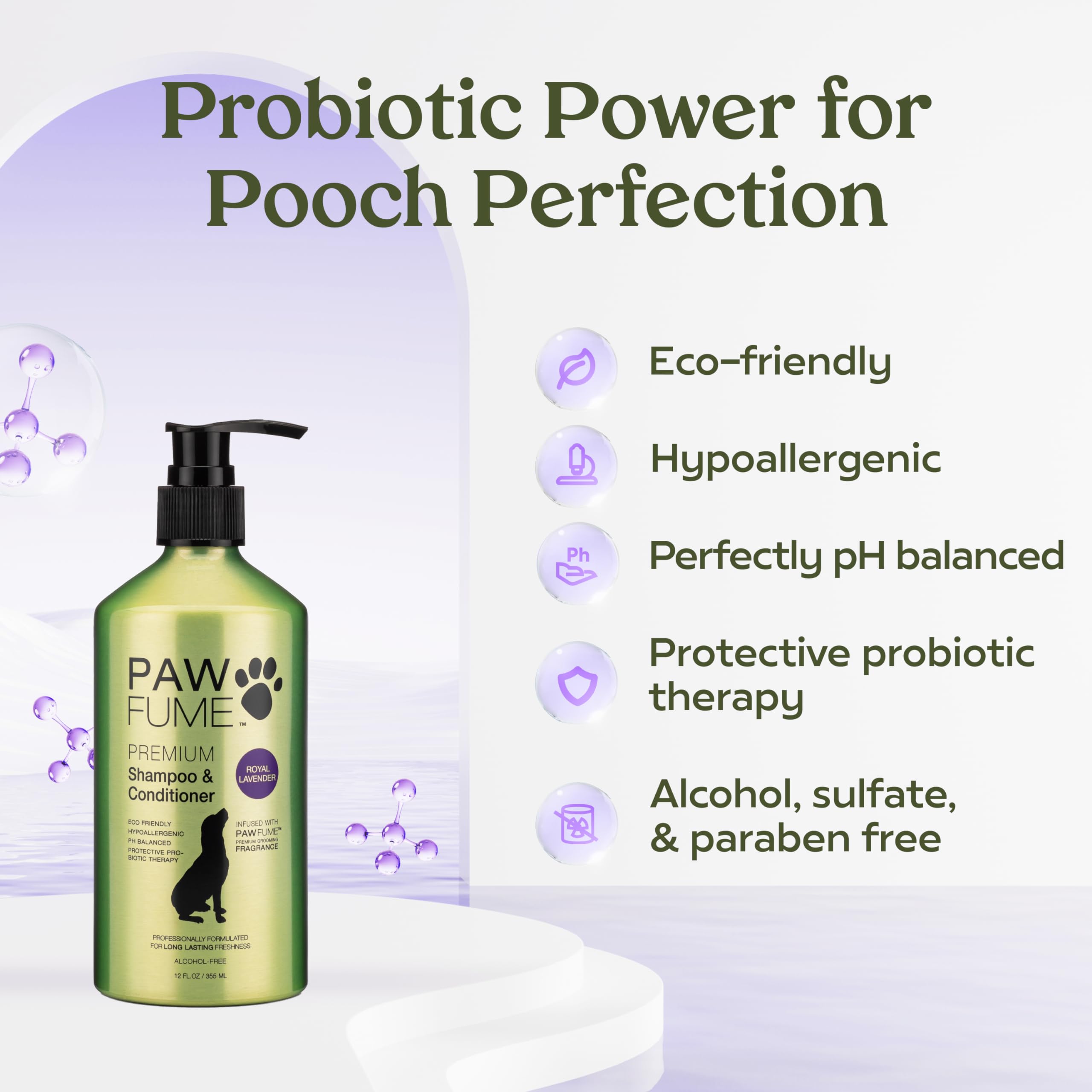 PAWFUME Royal Lavanda acondicionador pote: desenreda y aporta brillo natural.