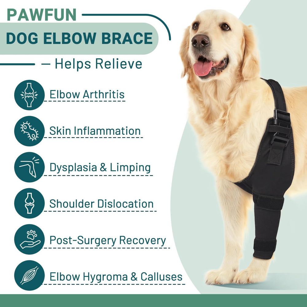 Pawfun elbow brace breathable fabric promotes comfortable wear during walks and play.