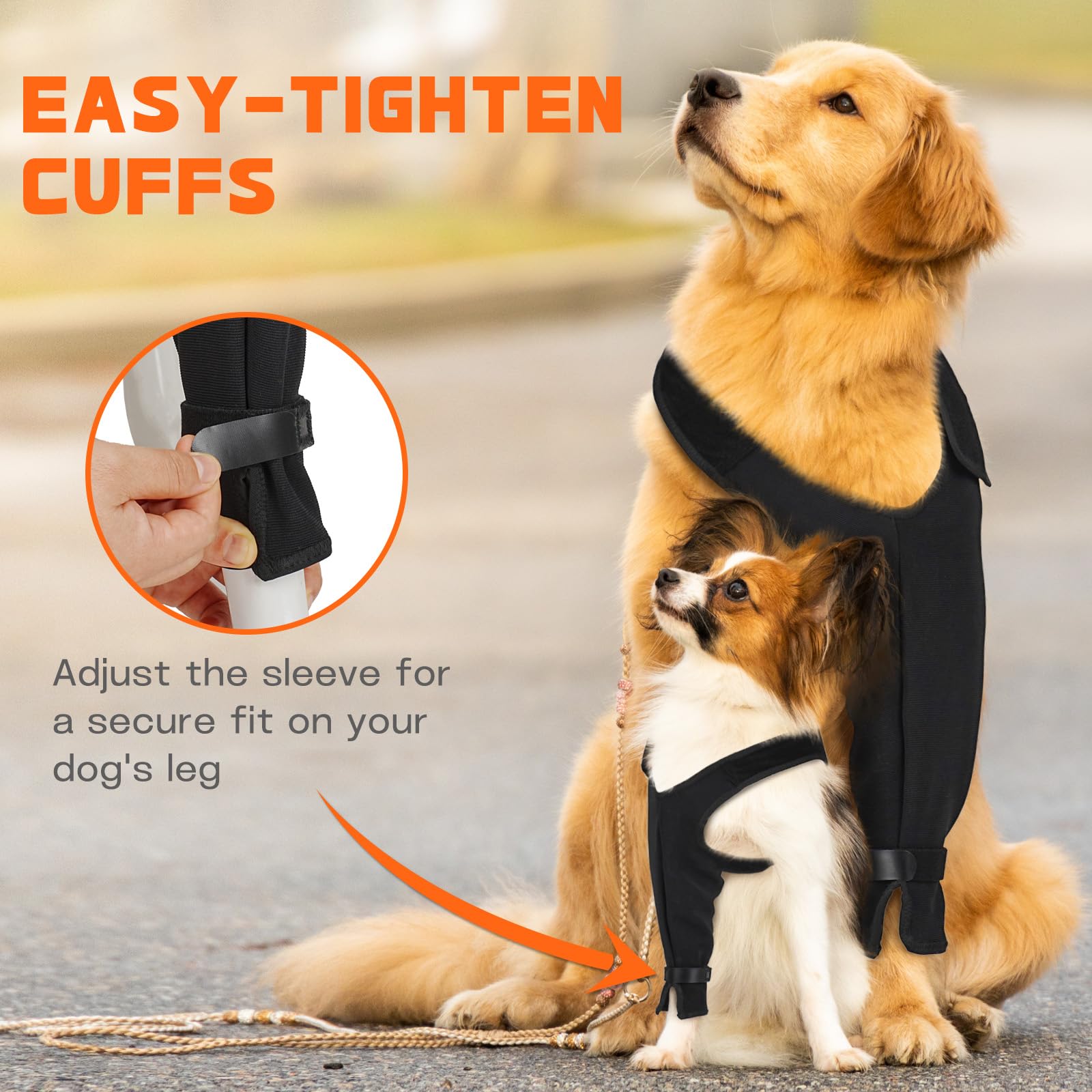 Pawfun machine-washable front leg sleeve offers reusable protection for care