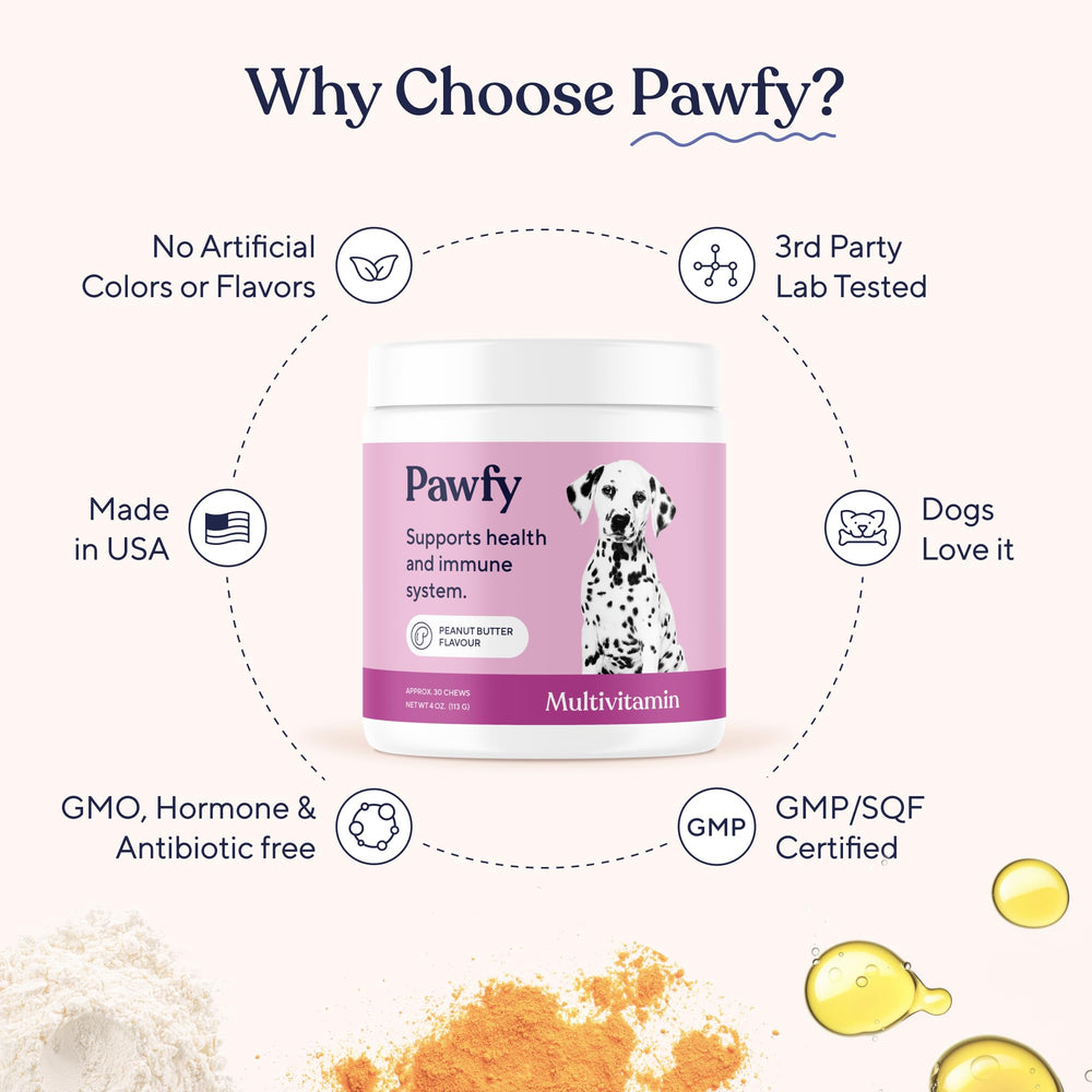 Pawfy packaging with clear dosing and ingredient details