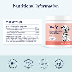 Pawfy omega-3-dogs-benefits image illustrates DHA support alongside mobility and coat health.