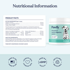 Pawfy Probiotics dog chews texture close-up shows palatable bite.