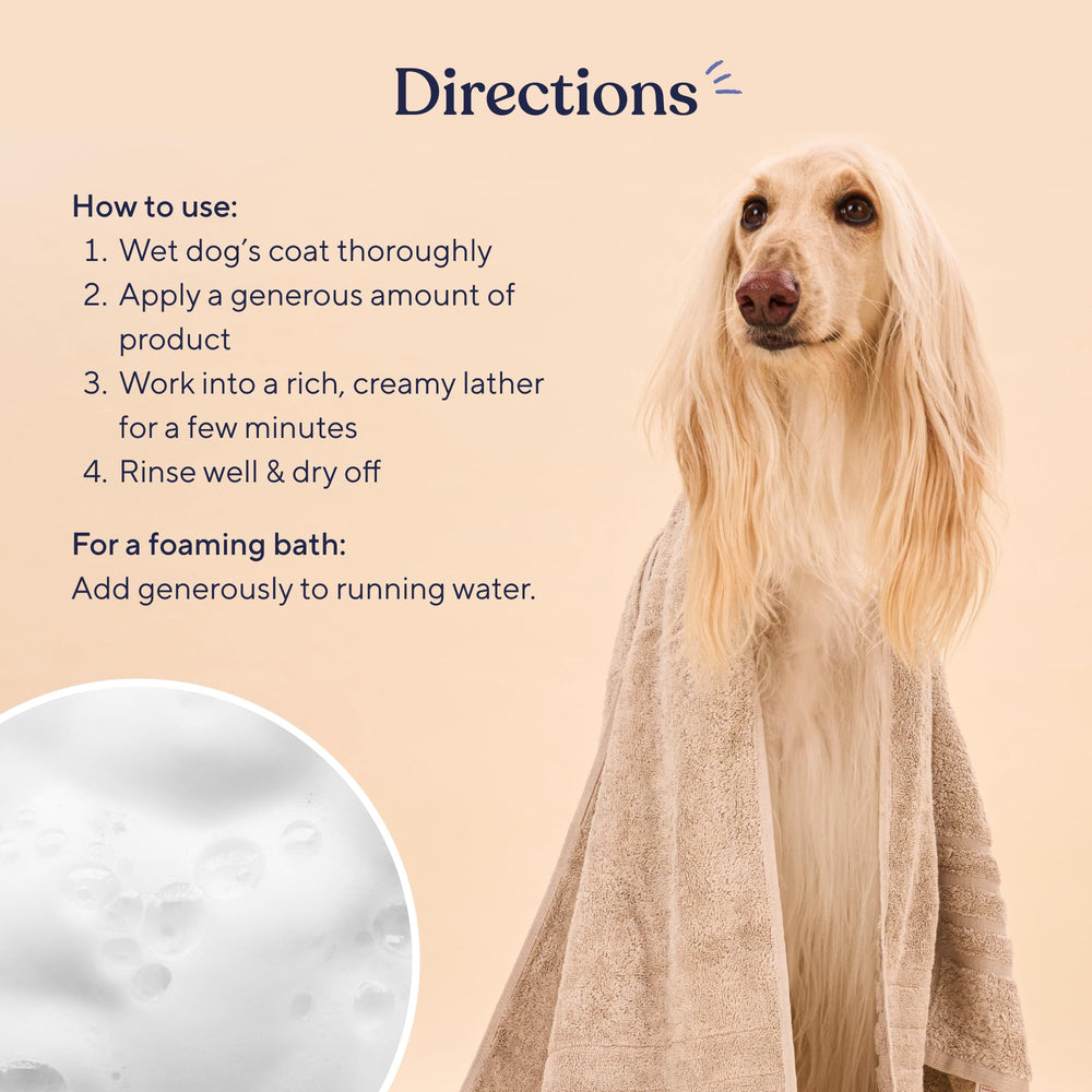Pawfy puppy shampoo and conditioner dual-action set promotes soft fluffy coat.