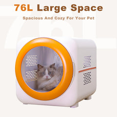 PawGalaxy Pet Dryer Box 360-degree airflow evenly dries across the coat