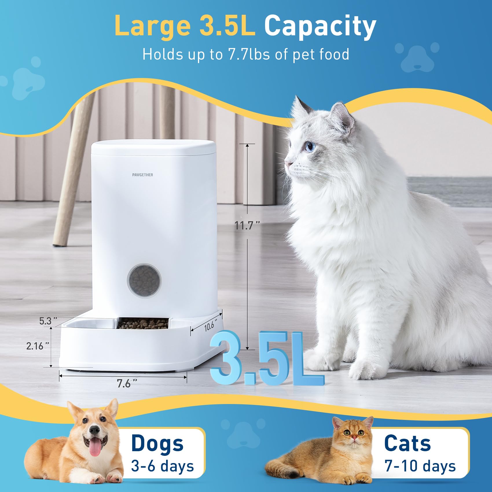 PAWGETHER Gravity Feeder easy-fill top for effortless refills