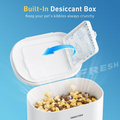PAWGETHER Gravity Feeder lid-desiccant compartment keeps food dry and fresh
