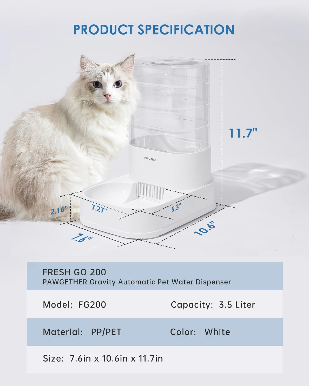 PAWGETHER gravity water dispenser demonstrating water flow