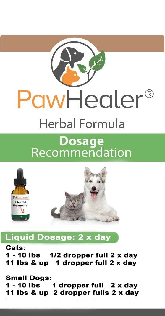 PawHealer cat-dog-urinary-remedy-use shows herbal blend for urinary health support.