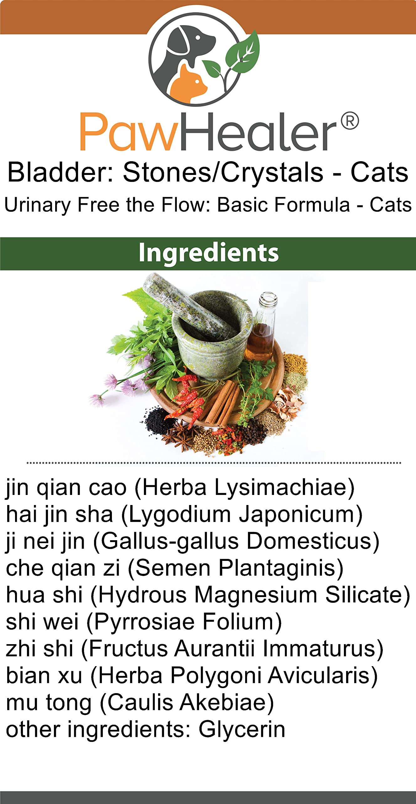 PawHealer herbal-remedy-packaging features traditional blend for bladder comfort.
