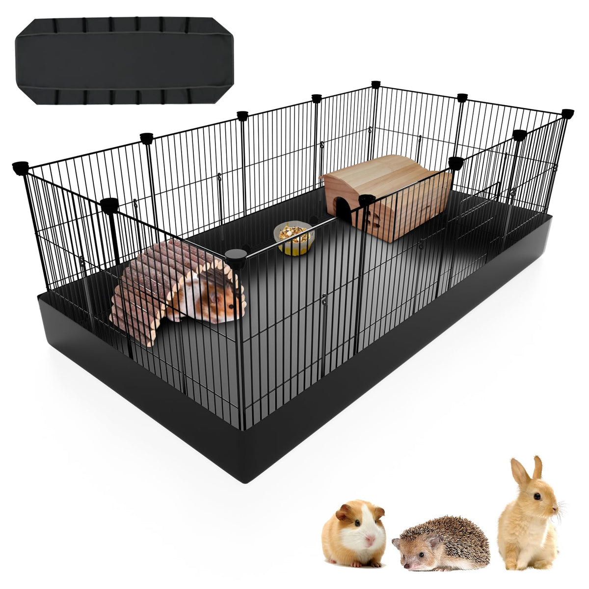 PAWING 12-panel playpen mesh detail highlighting durable safety mesh for small pets.