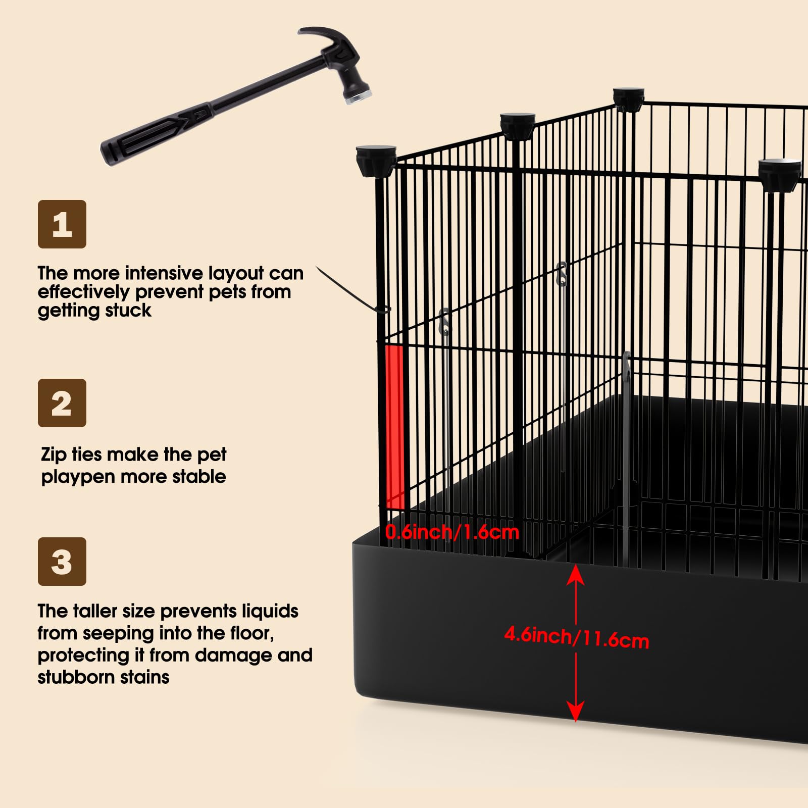 PAWING waterproof mat 24x48 protects floors and cleans easily.