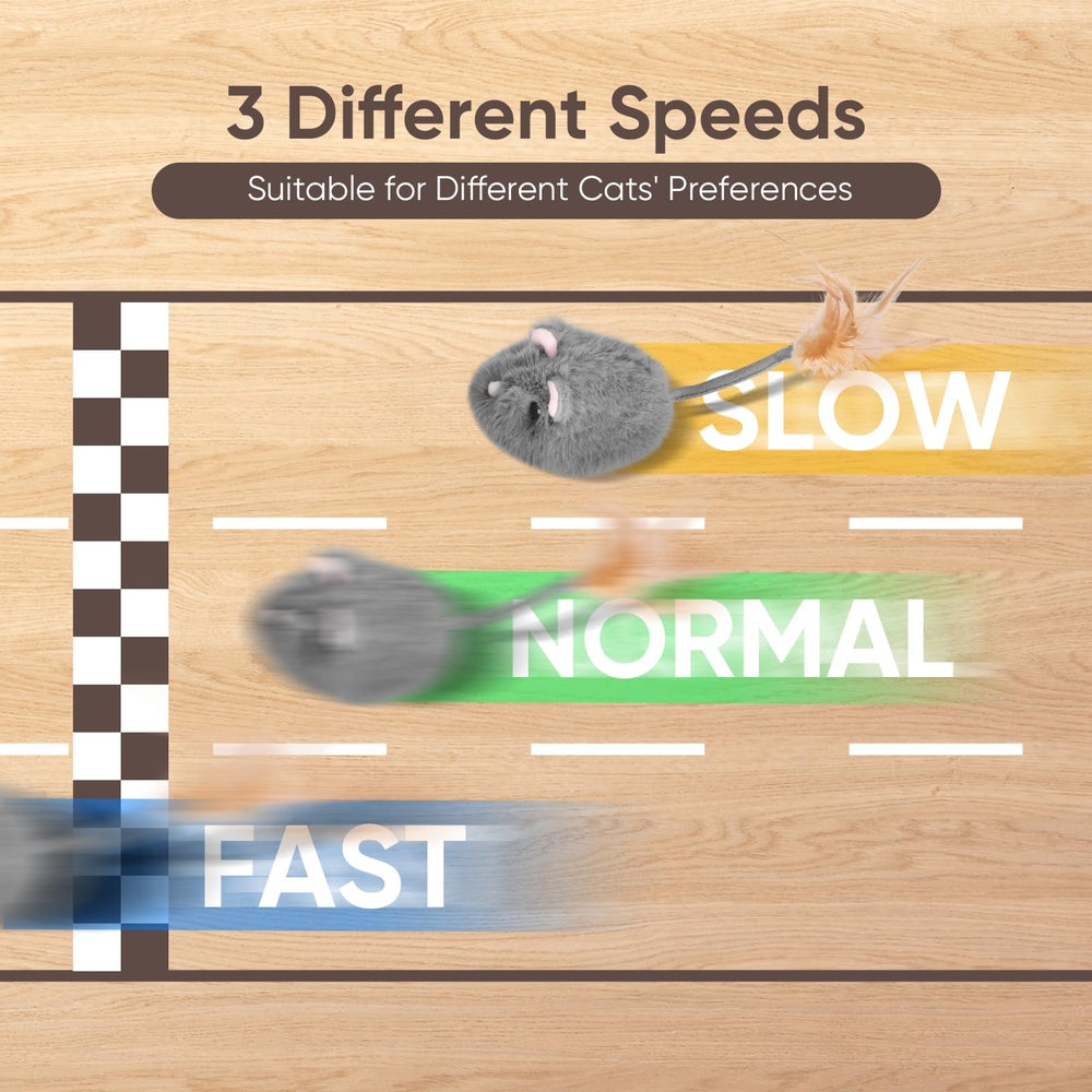 Pawingcat cat mouse toy feather-tail design supports easy swatting