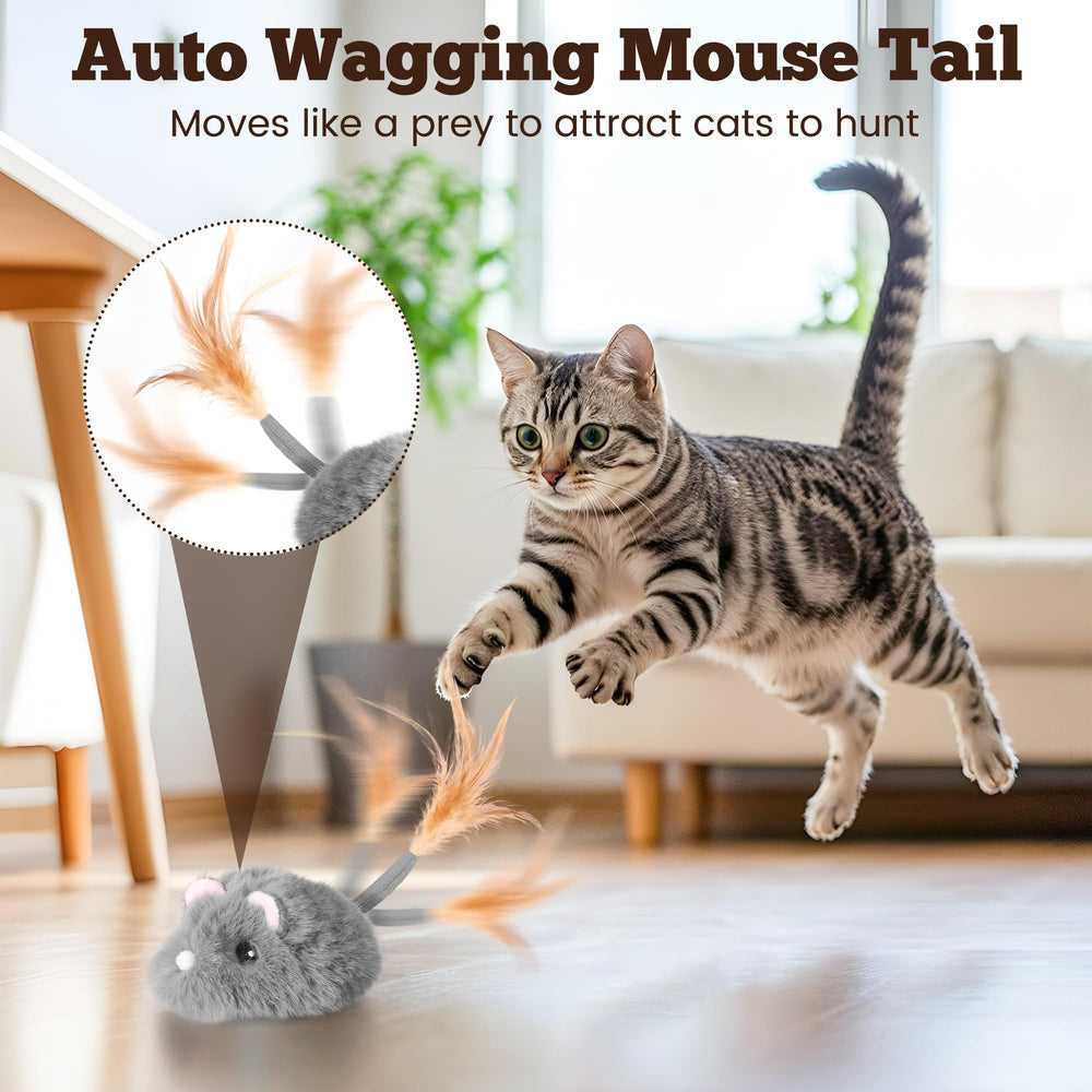 Pawingcat cat mouse toy with realistic sounds enhances interactive sessions.