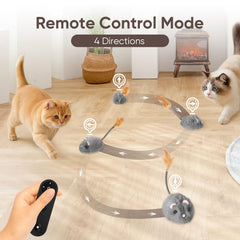 Pawingcat cat mouse toy remote control mode guides chases for bonding
