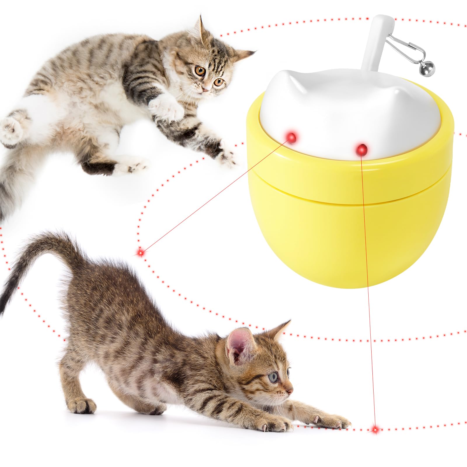 Pawingcat dual laser points toy with two dancing dots for interactive play