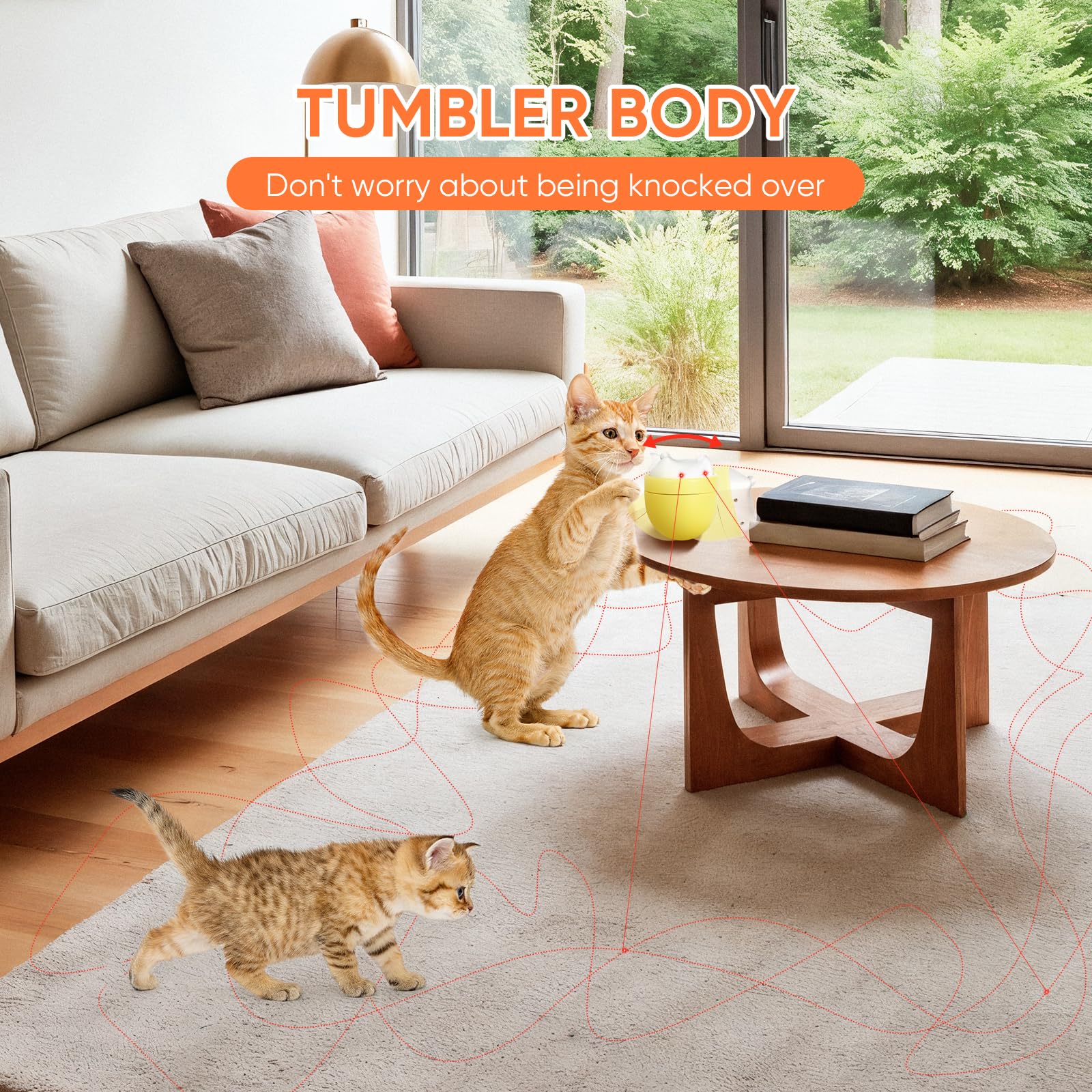 Pawingcat ultra-quiet motor ensures peaceful playtime without loud distractions