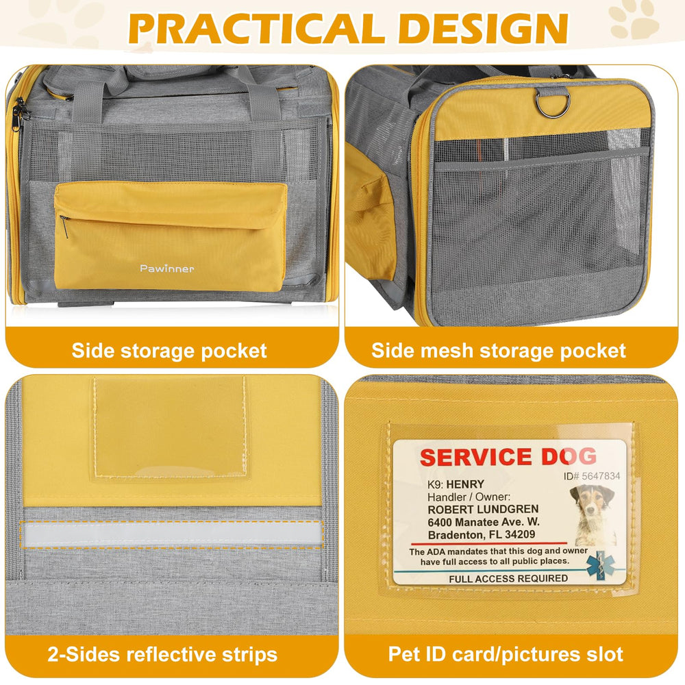 Pawinner cat carrier foldable design for compact storage when not in use.