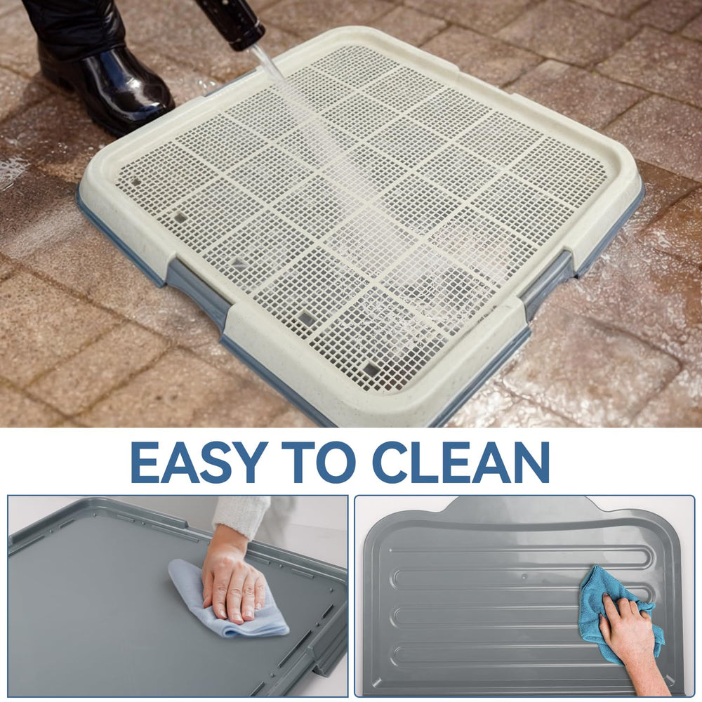PAWISE anti-slip base keeps the indoor potty securely in place on slick floors