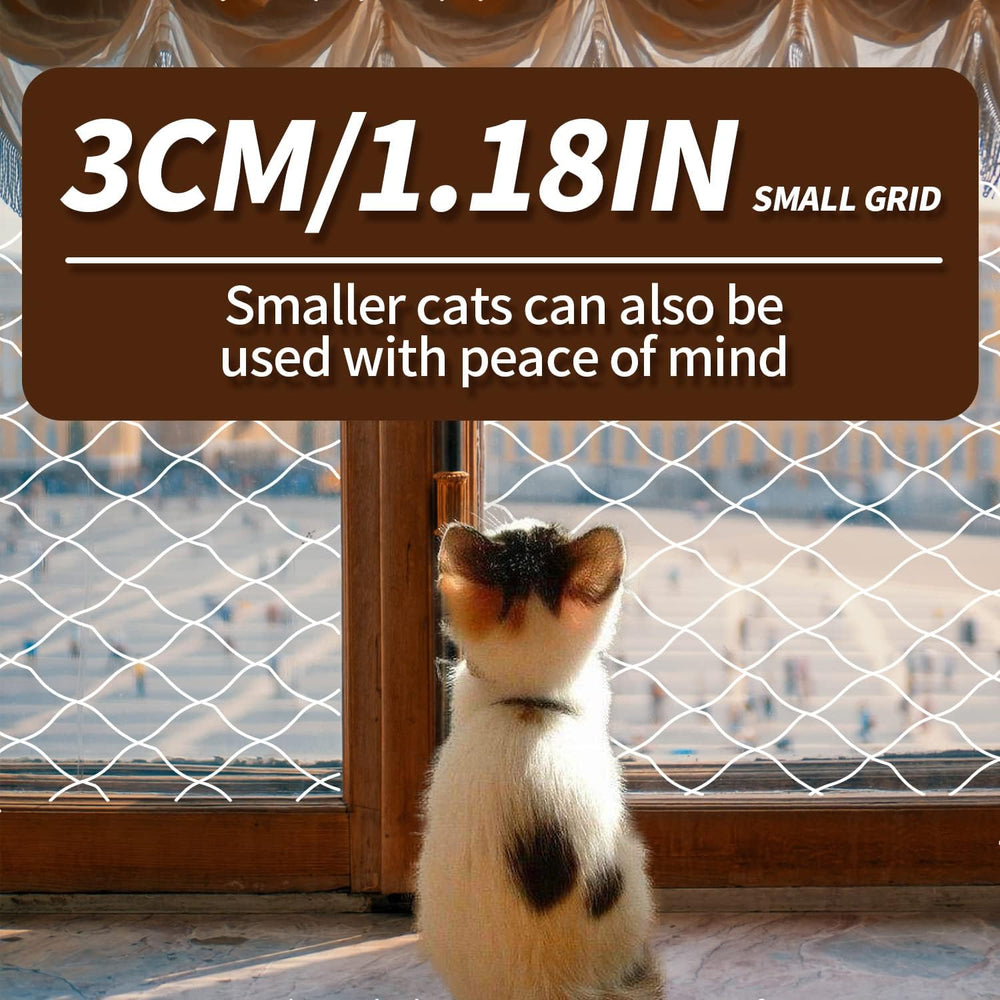 PAWISE Cat Safety Net available in multiple sizes to fit windows and balconies.