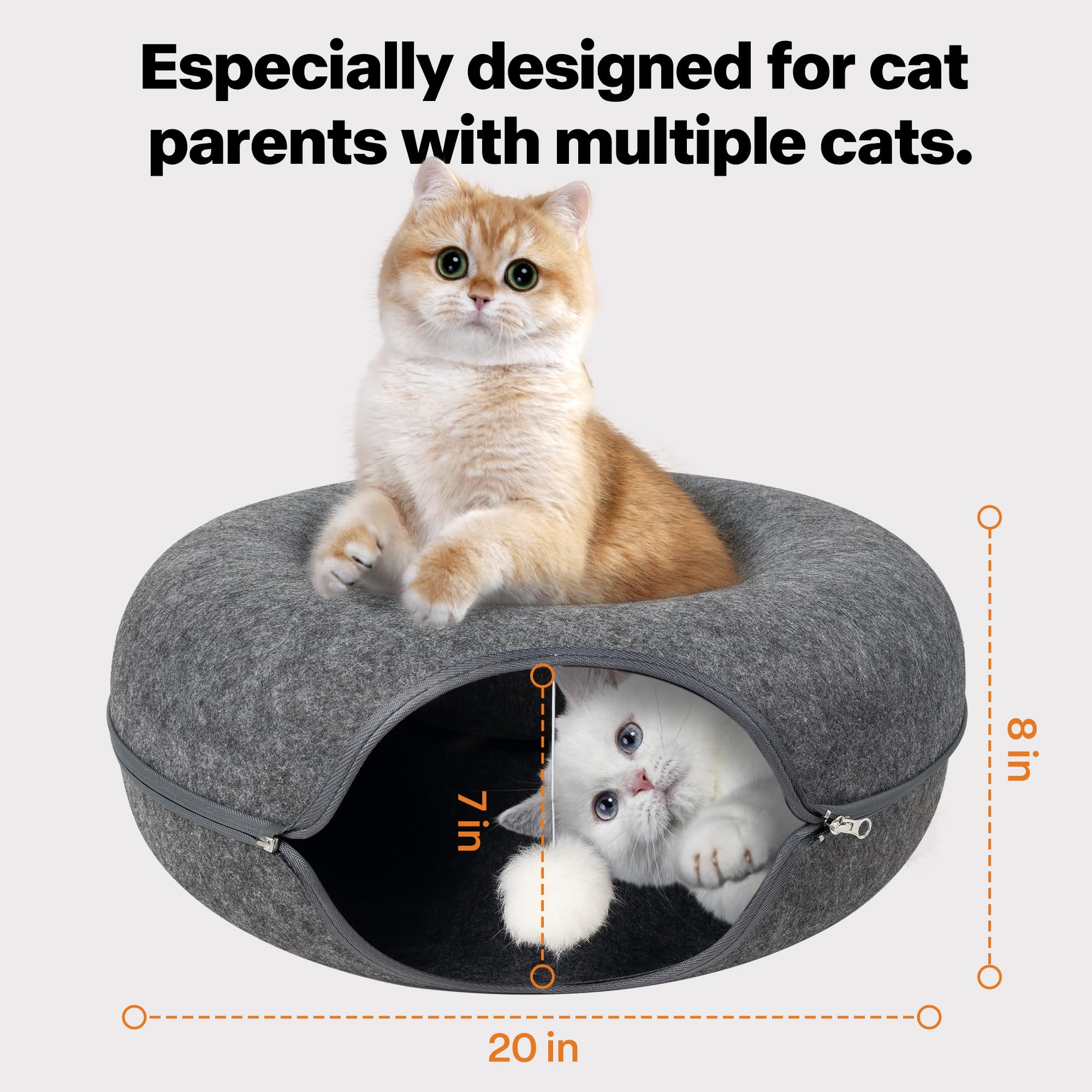 PAWISE cat tunnel inside view highlighting a spacious play area suited for multi-cat homes.